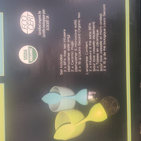 BNIB LAURA SECORD  ORGANIC TEA SET FOR TWO - Picture 4 of 5